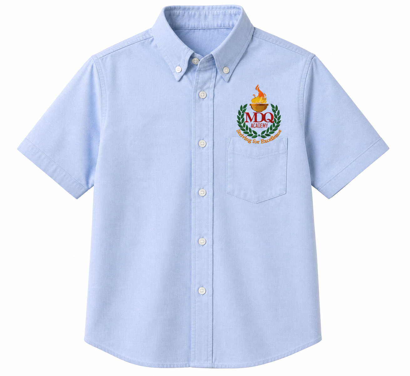 Short Sleeves Boys Oxford Shirt (with MDQ logo)