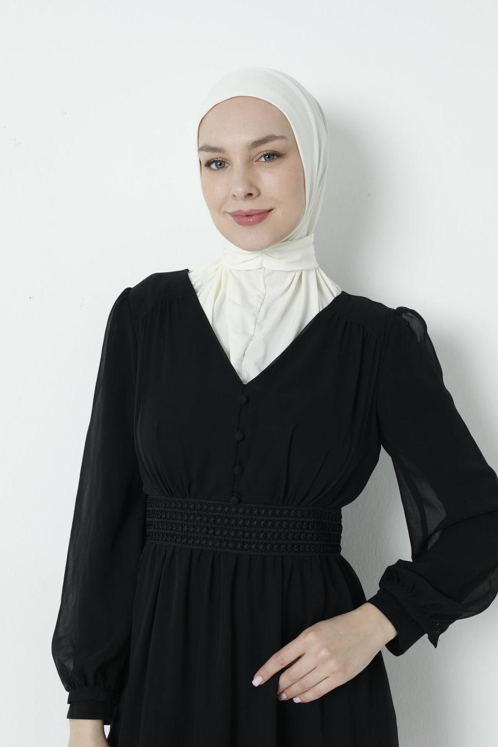 Instant Snap Closure Hijab with Jersey Inner Cap – Ready-to-Wear Hijab