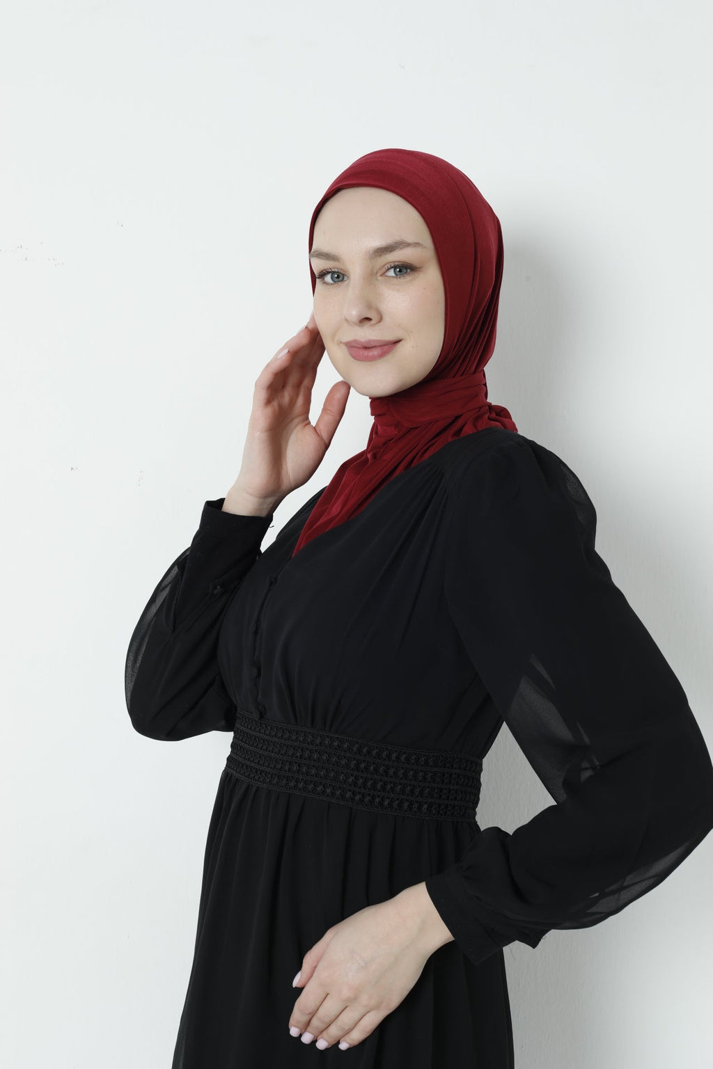 Instant Snap Closure Hijab with Jersey Inner Cap – Ready-to-Wear Hijab