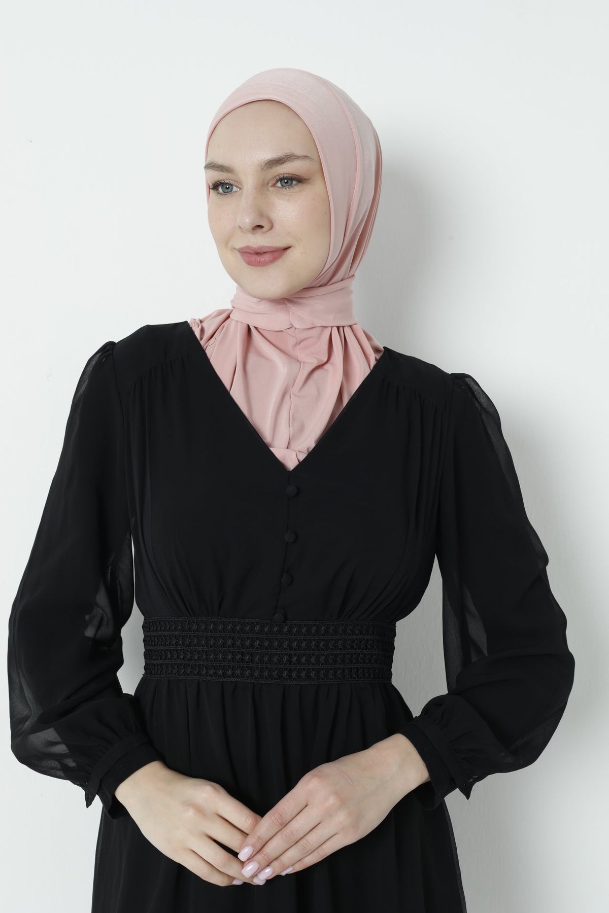 Instant Snap Closure Hijab with Jersey Inner Cap – Ready-to-Wear Hijab