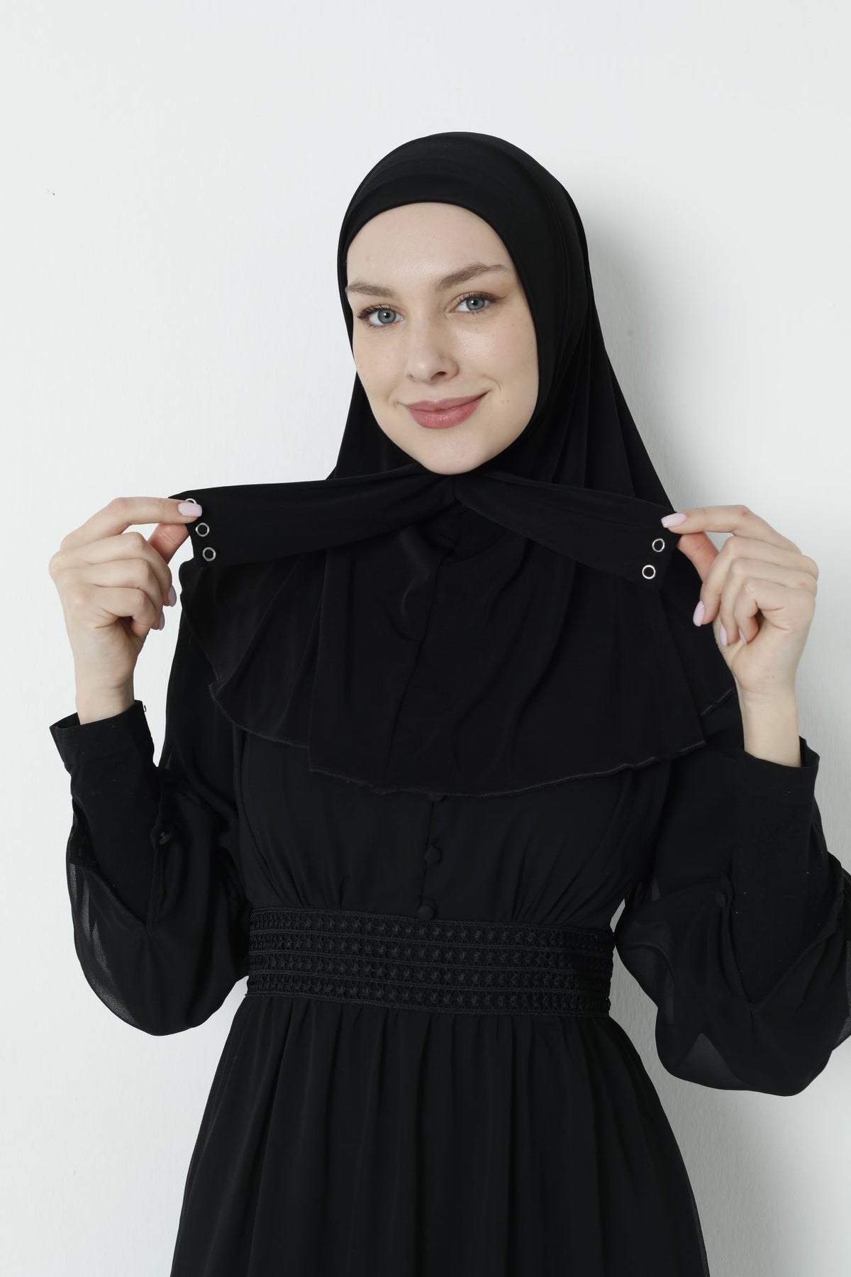 Instant Snap Closure Hijab with Jersey Inner Cap – Ready-to-Wear Hijab