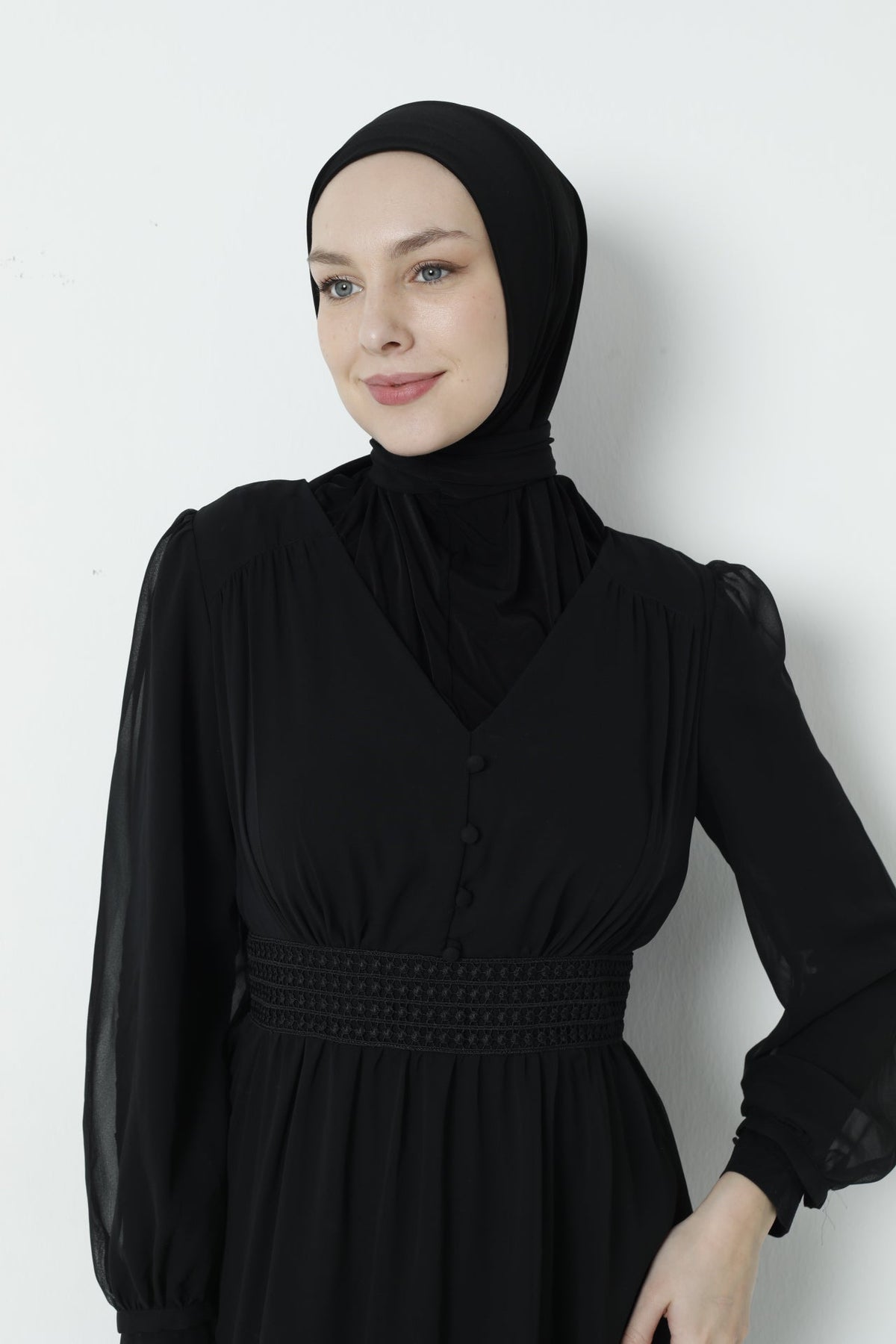 Instant Snap Closure Hijab with Jersey Inner Cap – Ready-to-Wear Hijab