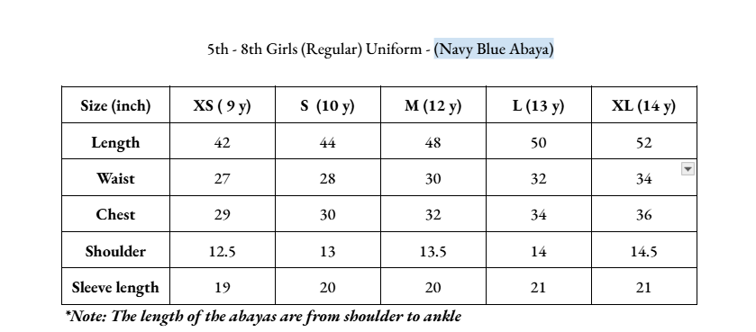 5th - 8th Girls (Regular) Uniform