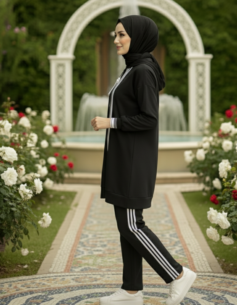 Striped Modest Sports Tracksuit Set for Women – Modest Sportswear