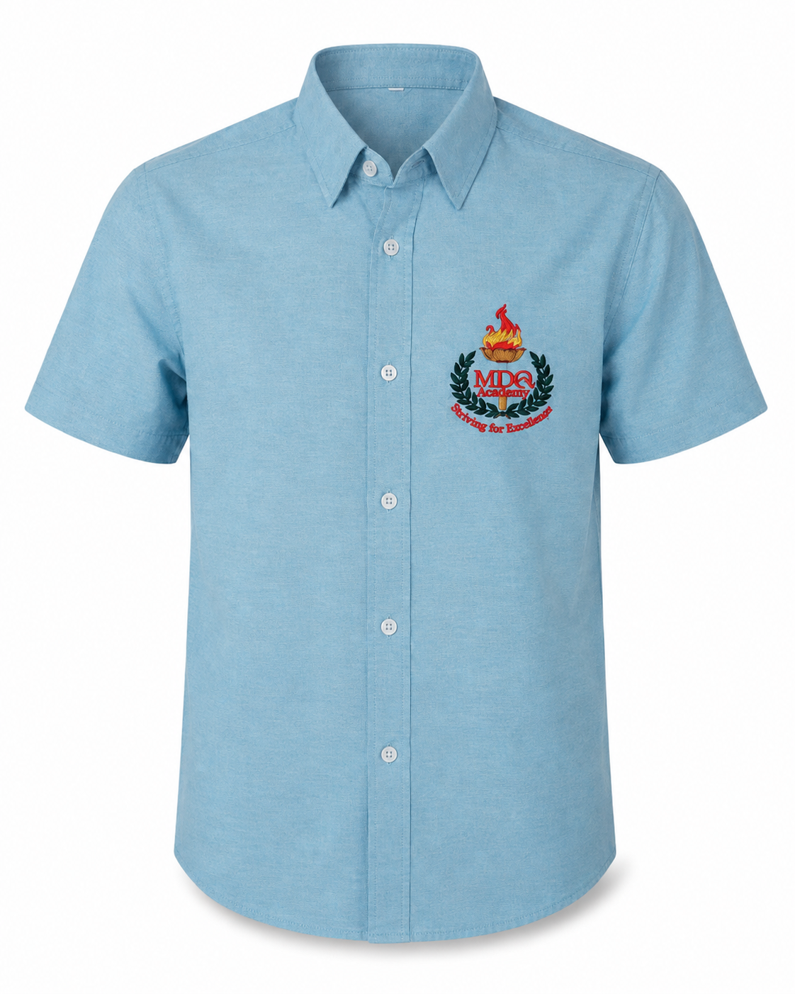 Short Sleeves Boys Button Down Shirt (with MDQ logo)